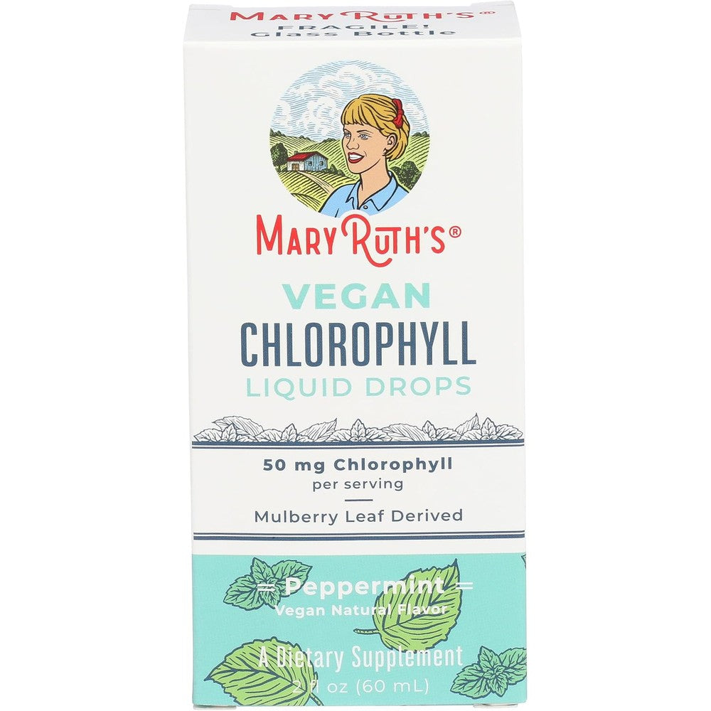 MaryRuth Organics Vegan Liquid Chlorophyll Drops Peppermint Flavor 50 Milligrams 2 Fluid Ounce Dietary Supplement