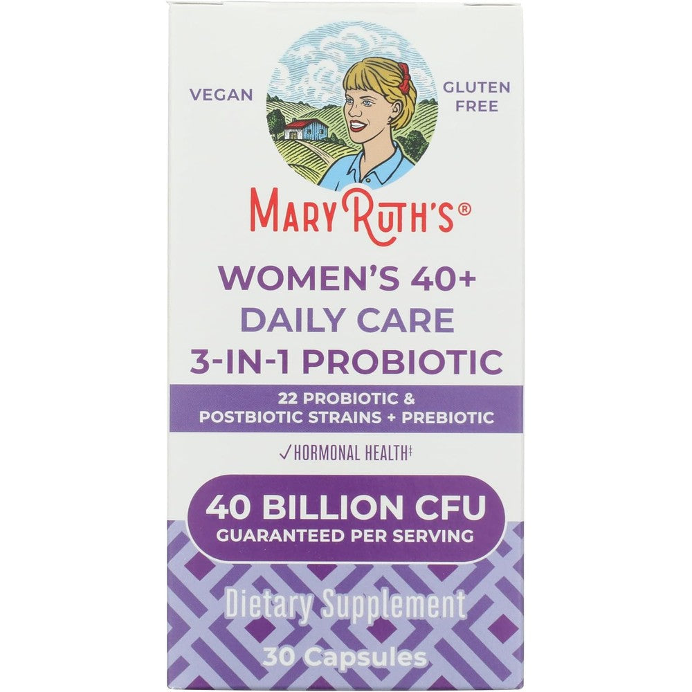 MaryRuth's Daily Care 40 Plus Women's 3-in-1 Probiotic Capsules 40 Billion CFU 30 Count