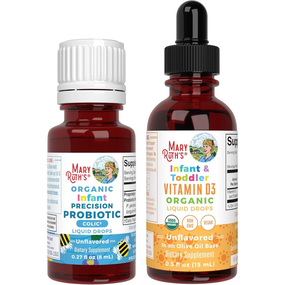MaryRuth Organics Infant Precision Probiotics Colic And Vitamin D3 Drops USDA Organic 0.5 Fluid Ounce