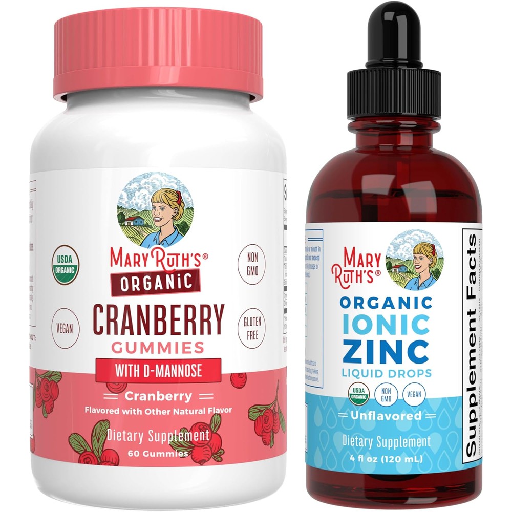MaryRuth's Organics Cranberry Gummies And Zinc Drops - USDA Organic Urinary Tract Health And Immunity Support - 60 Count