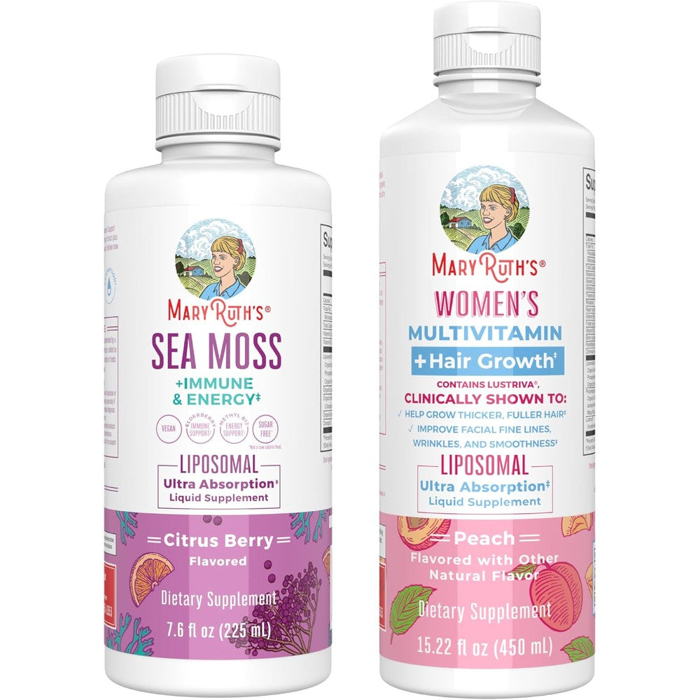 MaryRuth Organics Sea Moss Liposomal Citrus Berry And Women's Multivitamin Peach