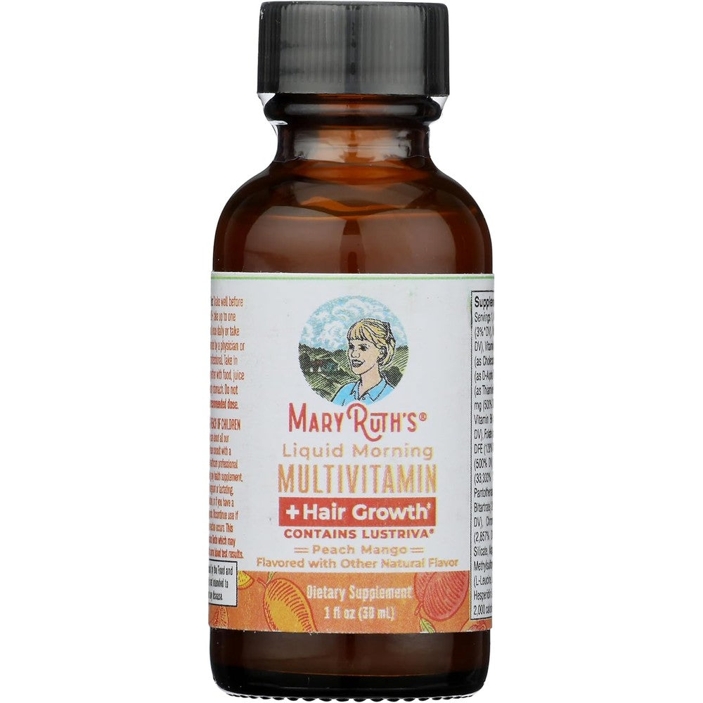 Mary Ruth's Hair Growth Liquid Morning Multivitamin SGL, 1 Fluid Ounce