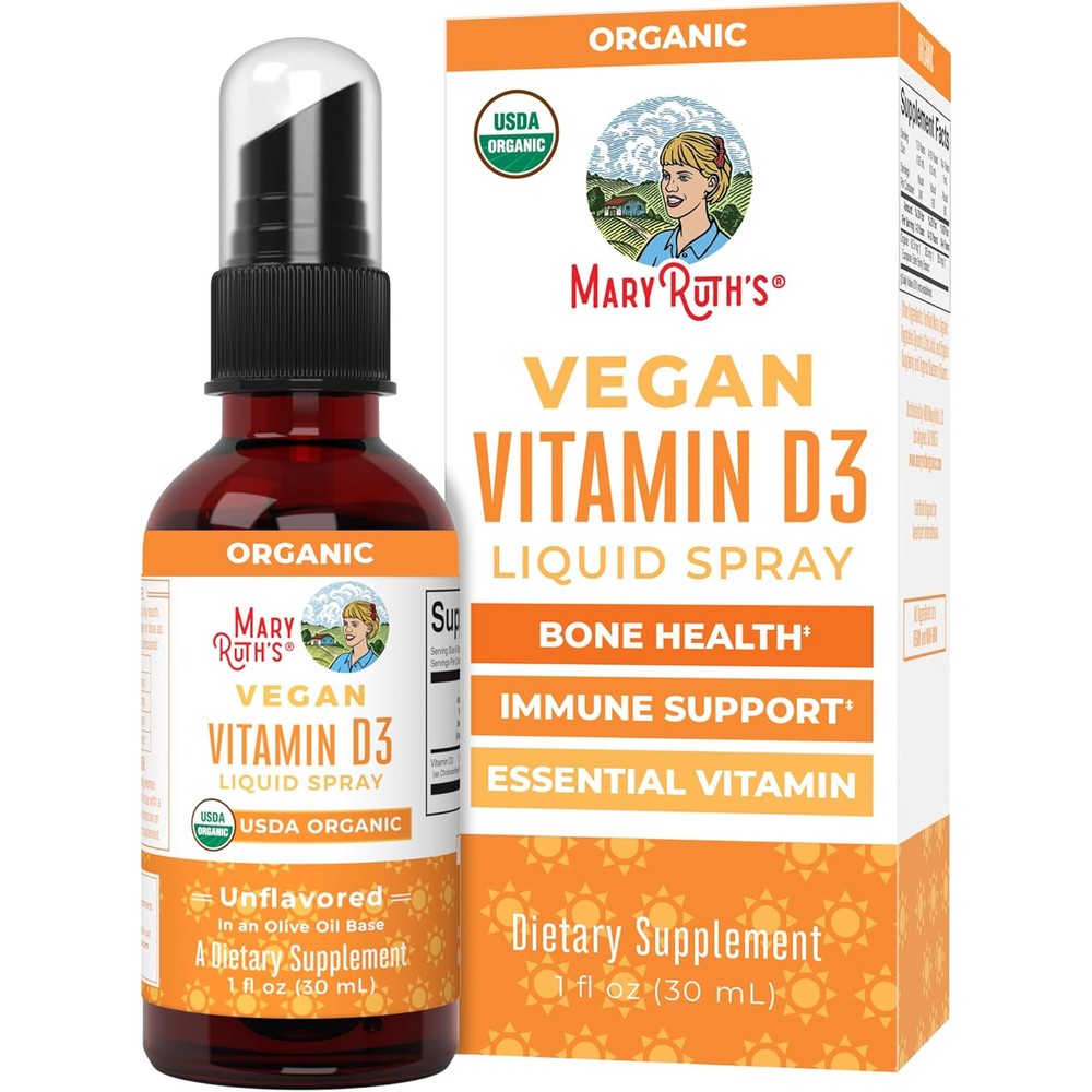 MaryRuth Organics Organic Vitamin D Drops Spray Adult And Kids Vitamin D 30 Servings 1 Fluid Ounce