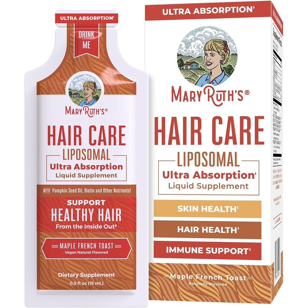 MaryRuth's Hair Care Liposomal Ultra Absorption Liquid Vitamins Maple French Toast 14 Pouches
