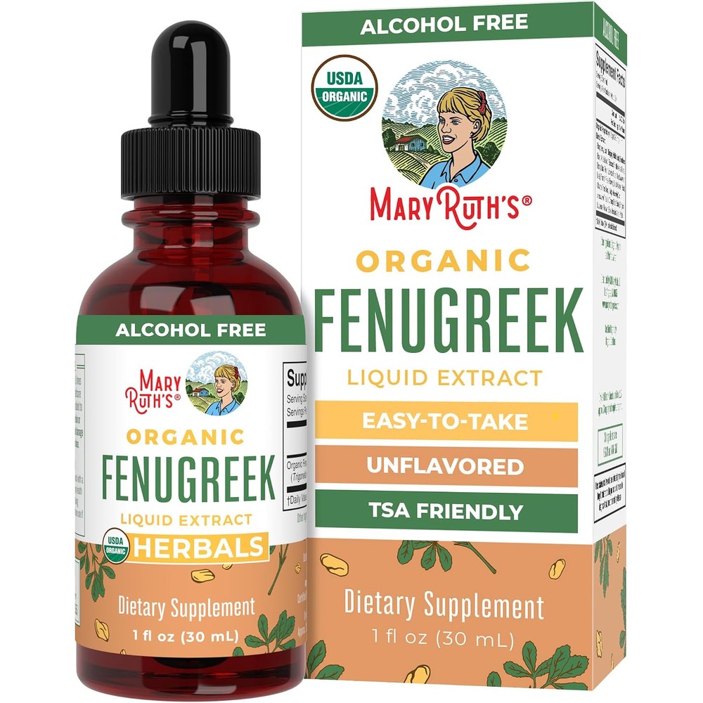 MaryRuth's Organic Fenugreek Seed Liquid Extract Tincture 1180mg Vegan 1 Fluid Ounce