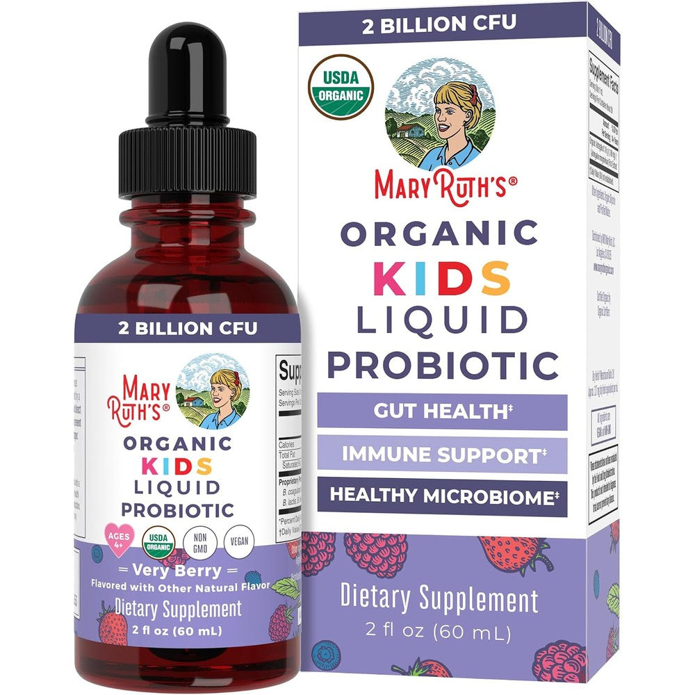MaryRuth's Organic Kids Liquid Probiotic Very Berry Flavor 2 Fluid Ounce USDA Organic Digestive and Immune Support