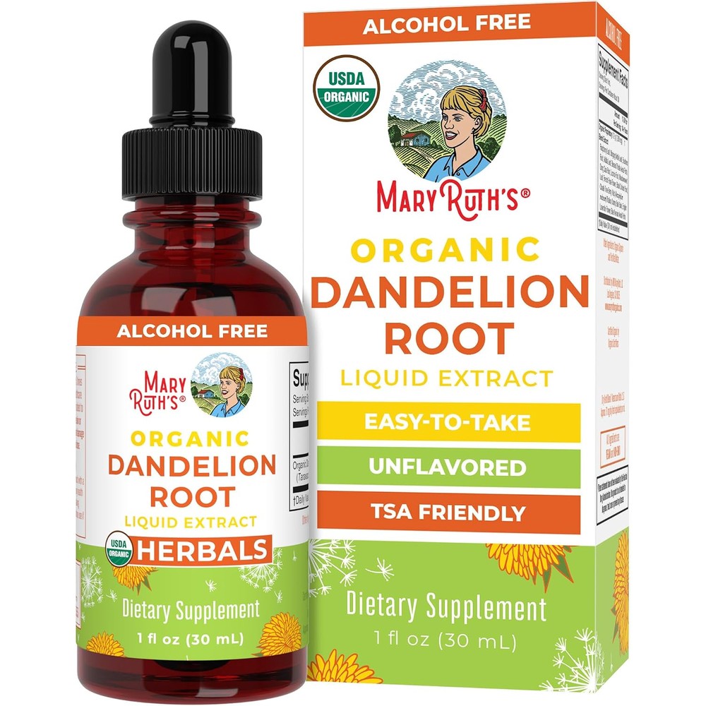 MaryRuth's Organic Dandelion Root Extract 1180mg Liquid Supplement Unflavored 1 Fluid Ounce