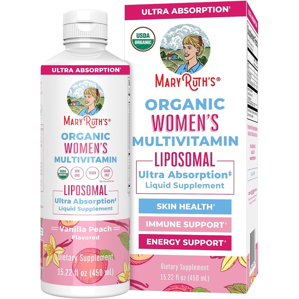 MaryRuth's Women's Multivitamin Liposomal Vanilla Peach Flavor Liquid Supplement 15.22 Fluid Ounce