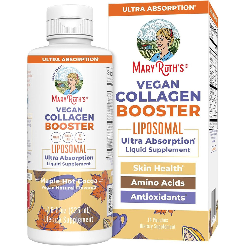 MaryRuth's Vegan Collagen Booster Liposomal Liquid Supplement Maple Hot Cocoa Flavor 7.6 Fluid Ounce