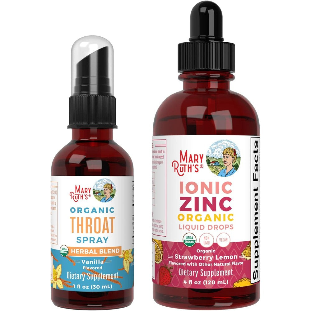 Maryruth Organics Organic Throat Spray Vanilla And Zinc Drops Strawberry Lemon