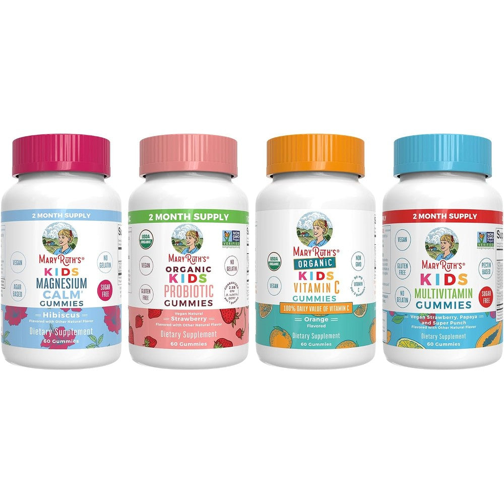 MaryRuth Organics Multivitamin Probiotic Magnesium Calm And Vitamin C Gummies For Kids 240 Count