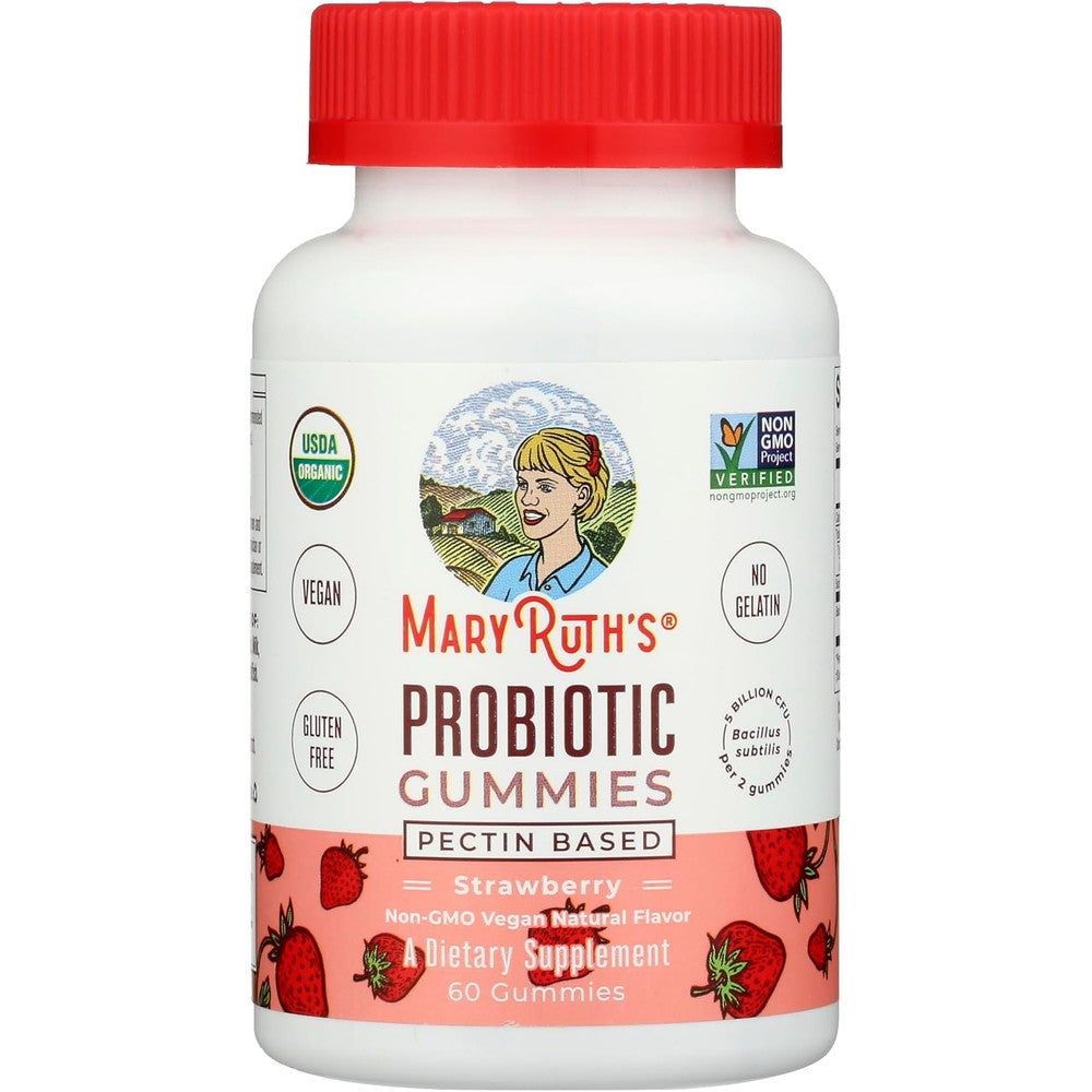 MaryRuth Organics Organic Strawberry Probiotic Gummies 60 Count