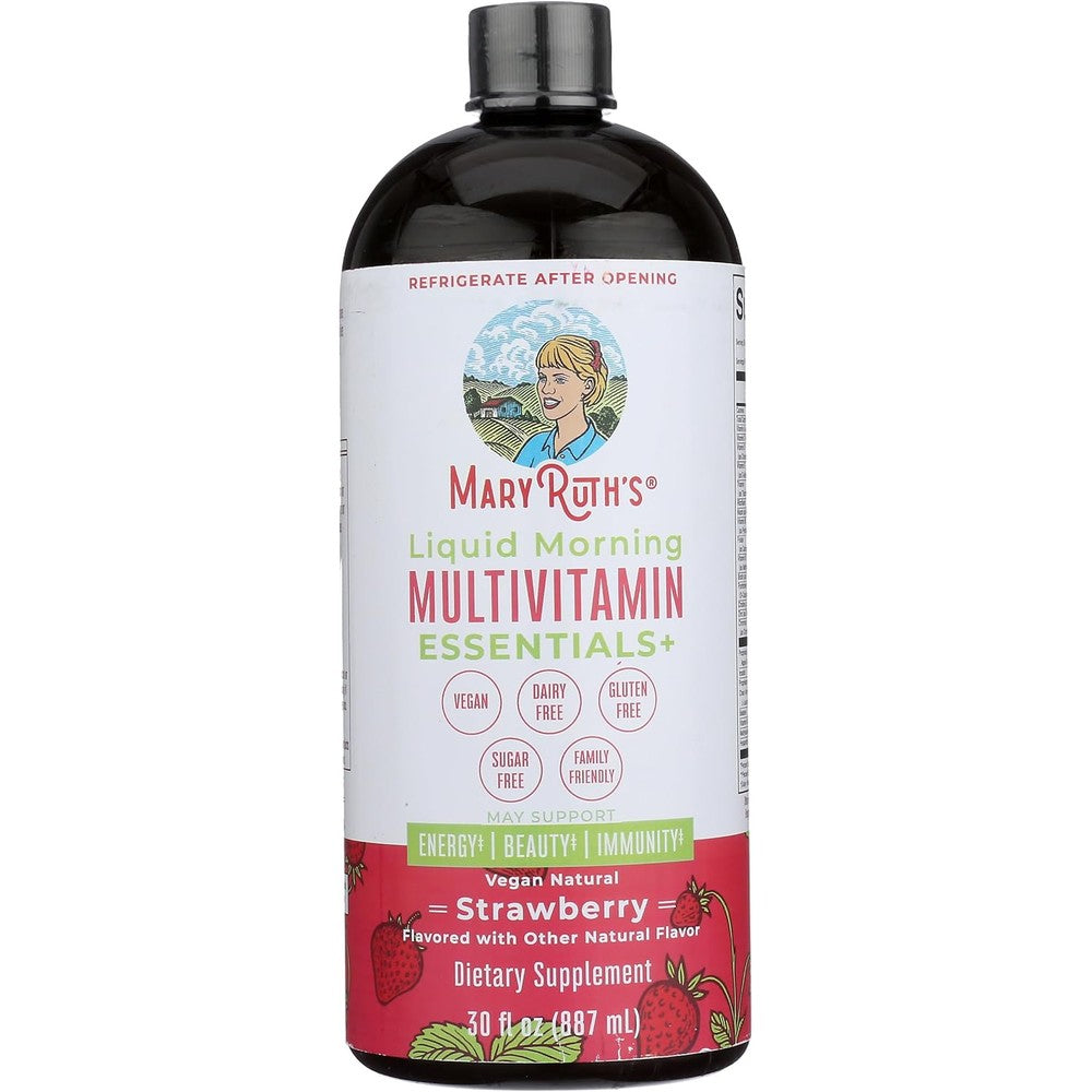 MaryRuth's Strawberry Morning Liquid Multivitamin Essentials, 30 Fluid Ounces