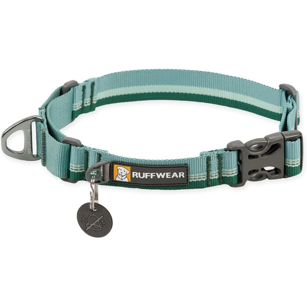 Ruffwear Web Reaction Martingale Dog Collar Escape Proof Adjustable Anti Slip Reflective Tubelok Webbing Collar River Rock Green 17 To 20 Inches