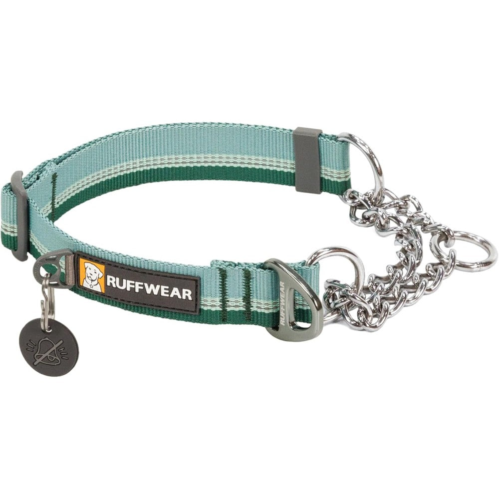 Ruffwear Chain Reaction Dog Collar Reflective Martingale Escape Proof Design With Stainless Steel Chain River Rock Green 14 To 20 Inches