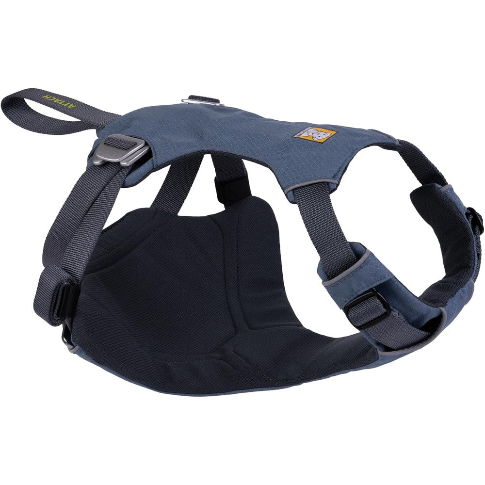 Ruffwear Load Up Dog Car Harness Padded Adjustable Travel Restraint With Universal Seat Belt Attachment For Cars And SUVs Slate Blue Medium