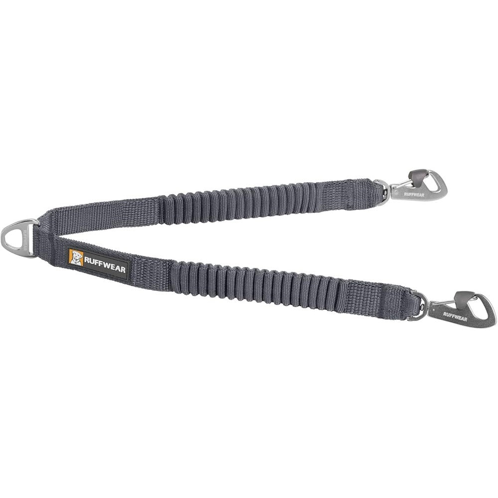 Ruffwear Double Track Coupler Leash Splitter For Walking Two Dogs Shock Absorbing Stretch Webbing Basalt Gray