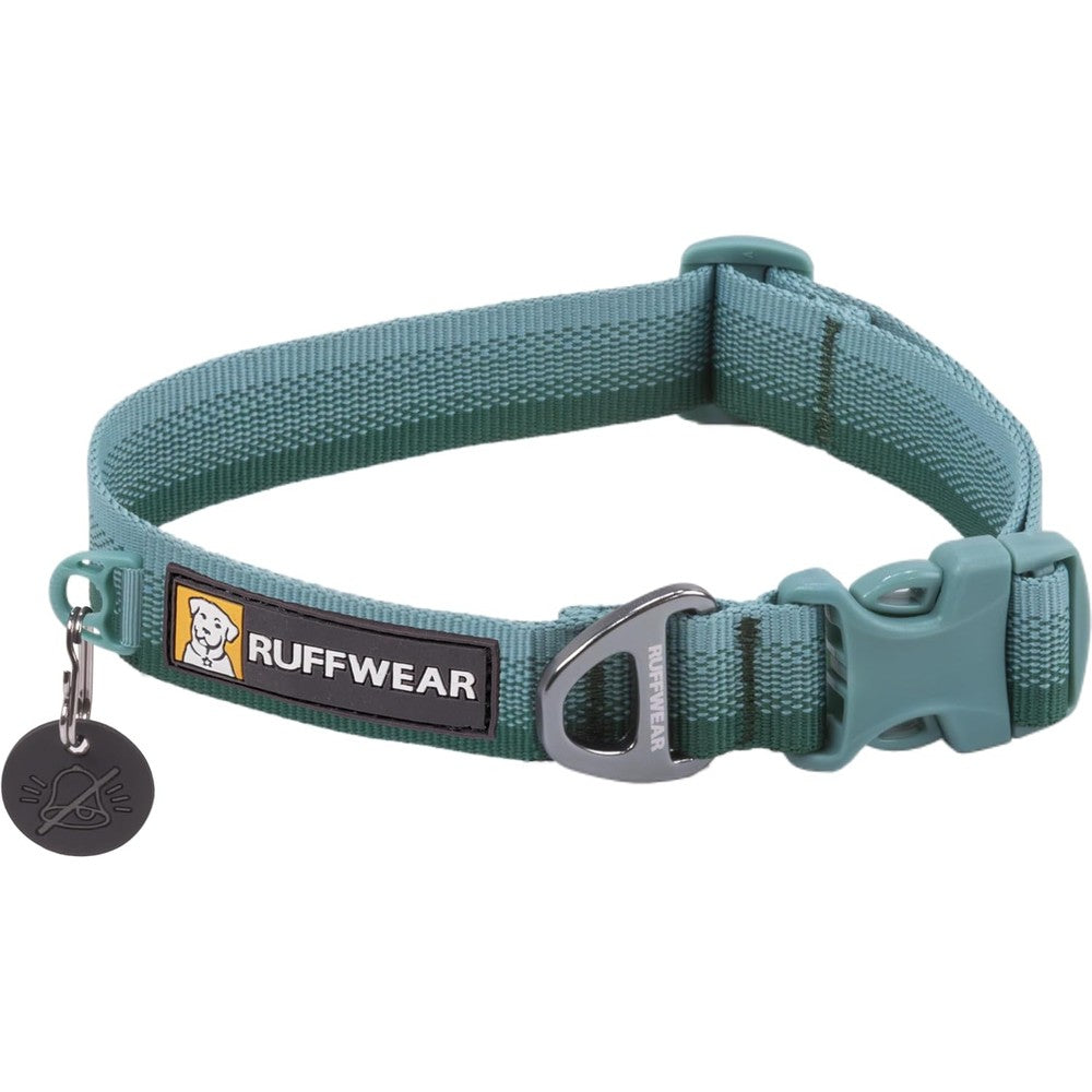Ruffwear Front Range Dog Collar Adjustable Tubelok Webbing Lightweight Side Release Buckle River Rock Green 14 Inch To 20 Inch