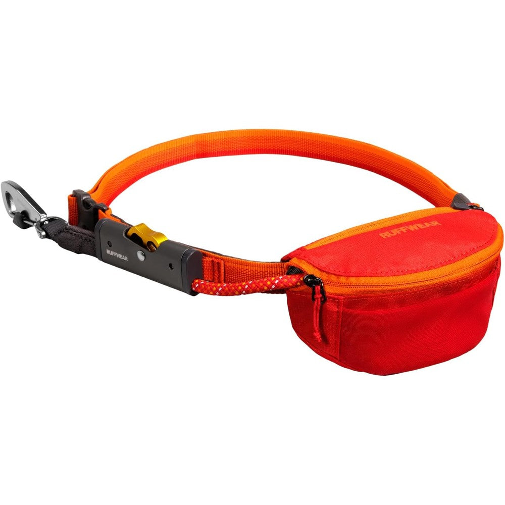 Ruffwear Hitch Hiker Dog Leash and Adjustable Hitching System for Camping and Hiking Hands Free Waist Worn Trail Lead Red Currant Twelve Feet