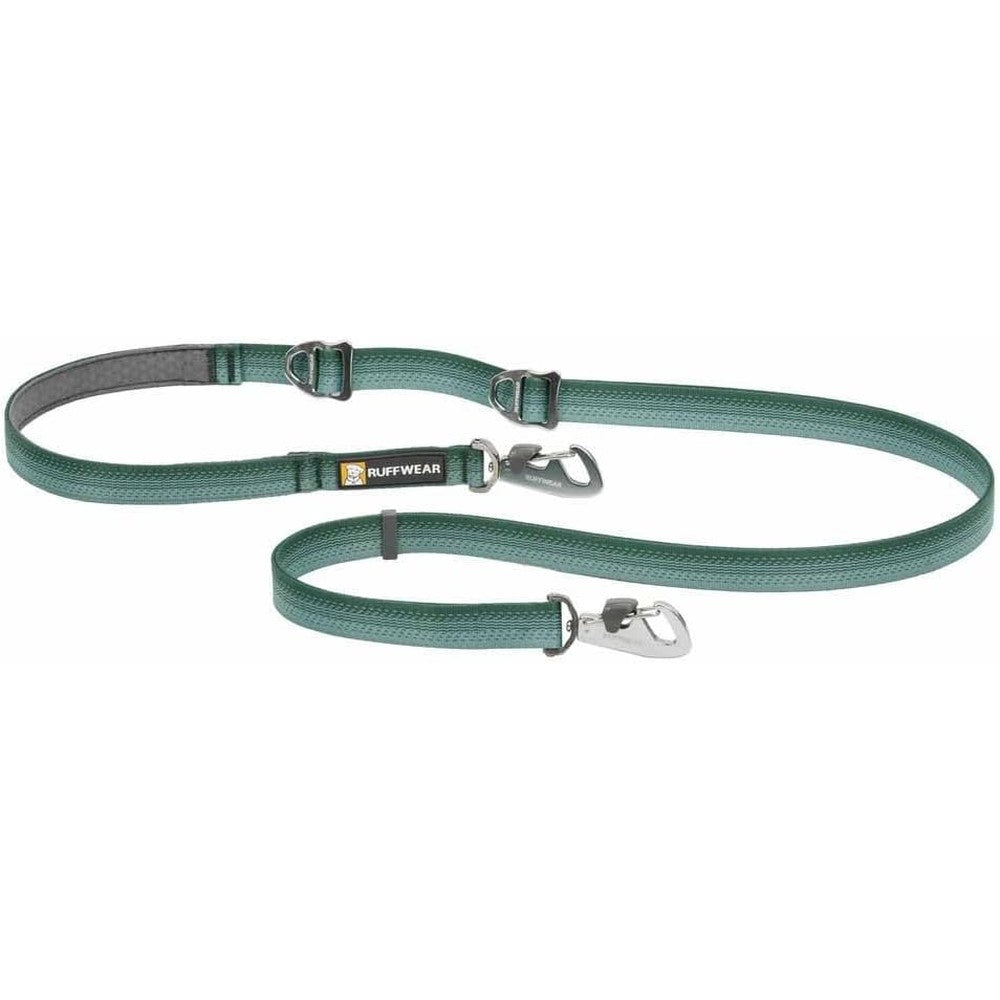 Ruffwear Switchbak Hands-Free Dog Leash, Adjustable 2.5 To 7 Feet, Double-Ended Lead With Locking Crux Clips In River Rock Green