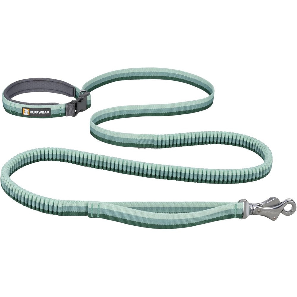 Ruffwear Roamer Bungee Dog Leash For Running And Hiking Hands Free Adjustable Stretch Webbing River Rock Green Size Five Point Five To Seven Feet