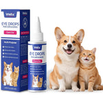 Wellix PET Dog And Cat Eye Drops For Infection Treatment Allergy Relief Soothing Dry Pink Eyes And Tear Stain Cleaner 60 Milliliter