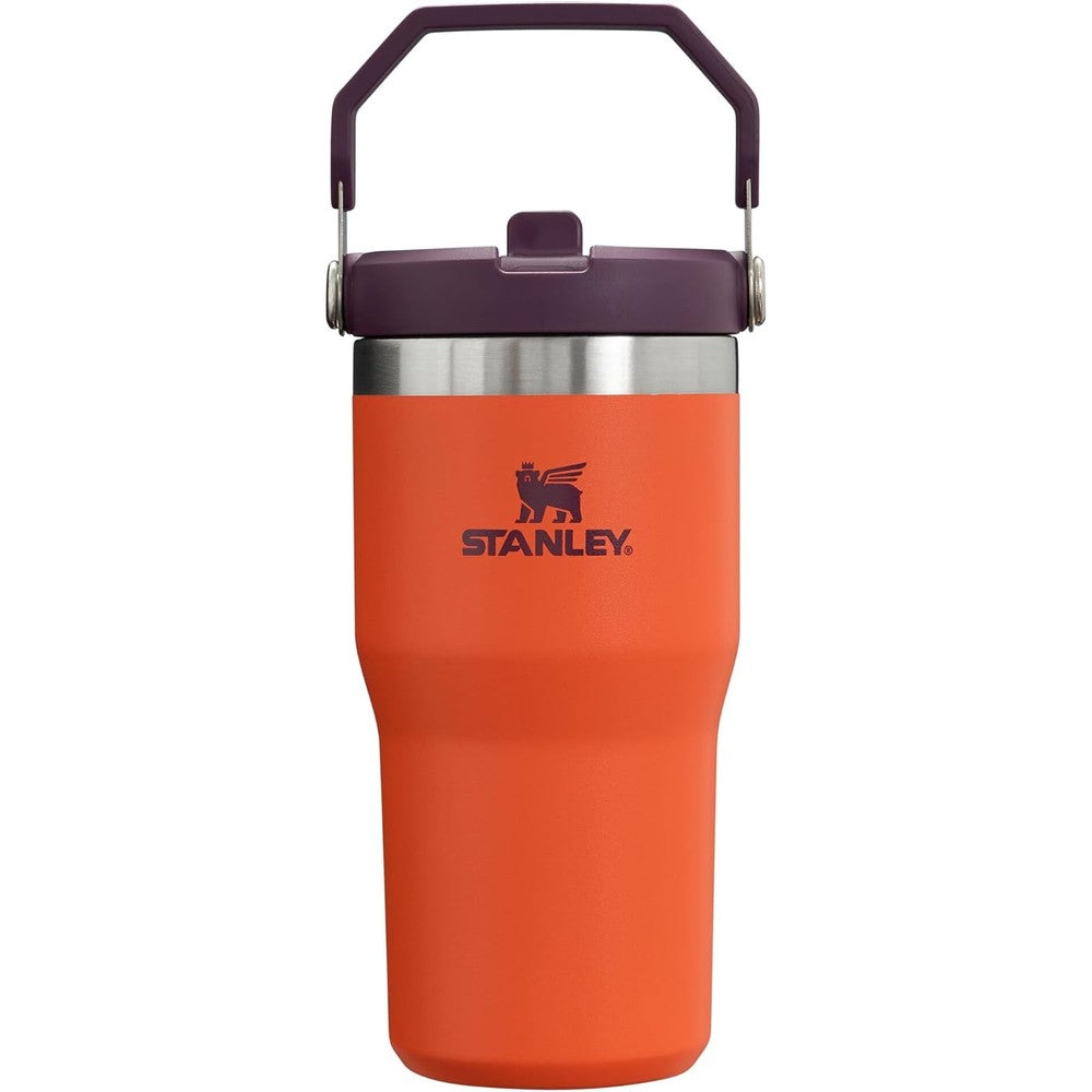 Stanley IceFlow Flip Straw Tumbler With Handle Double Wall Vacuum Insulated Stainless Steel Leak Resistant Water Bottle Tigerlily Plum 20 Ounce