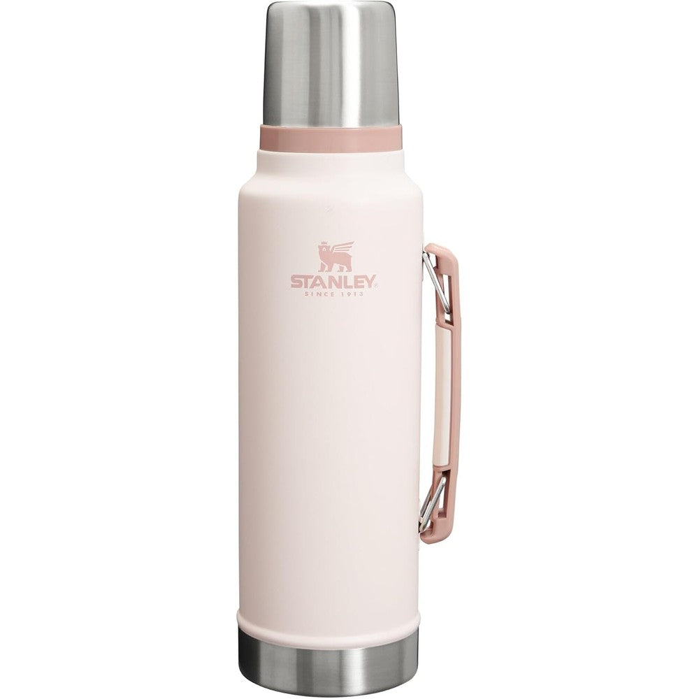 Stanley Classic Legendary Vacuum Bottle Insulated Stainless Steel Wide Mouth Thermal Flask With Leakproof Cup Lid Rose Quartz 1.5 Quart