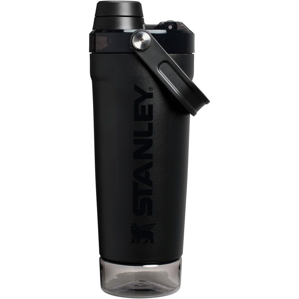 Stanley Vitalize Insulated Stainless Steel Shaker Bottle With Base Storage And Fast Flow Lid Black 20 Ounce