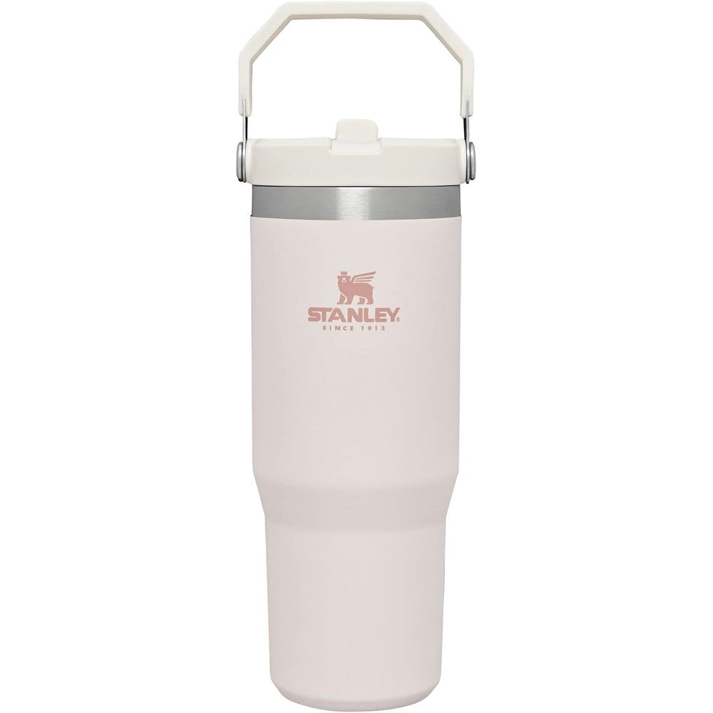 Stanley IceFlow Flip Straw Tumbler With Handle Stainless Steel Insulated Leak Resistant Water Bottle Rose Quartz One Point Zero Thirty Ounce
