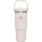 Stanley IceFlow Flip Straw Tumbler With Handle Stainless Steel Insulated Leak Resistant Water Bottle Rose Quartz One Point Zero Thirty Ounce