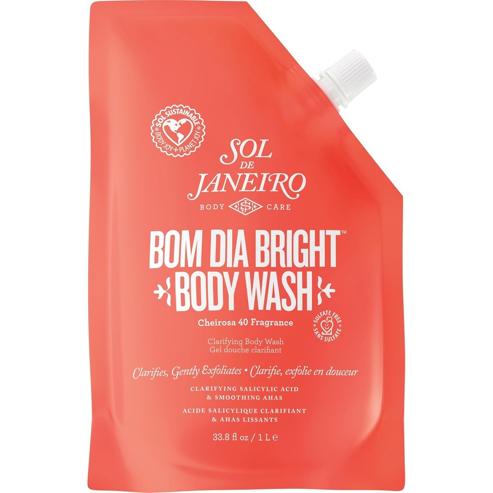 Sol de Janeiro Bom Dia Bright Clarifying AHA BHA Body Wash Exfoliating Shower Gel Cheirosa 40 Scent 13 Fluid Ounce