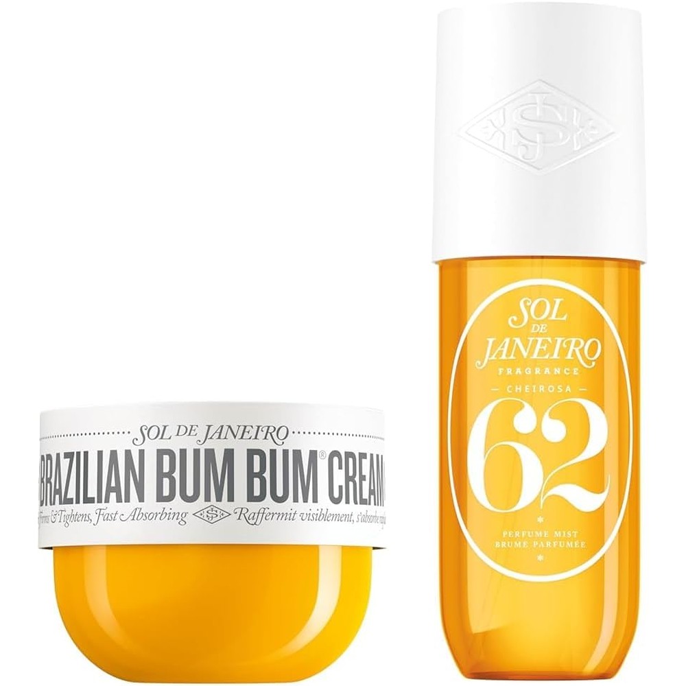 Sol De Janeiro Brazilian Bum Bum Cream And Cheirosa 62 Hair And Body Fragrance Mist Duo 8.1 Fluid Ounce