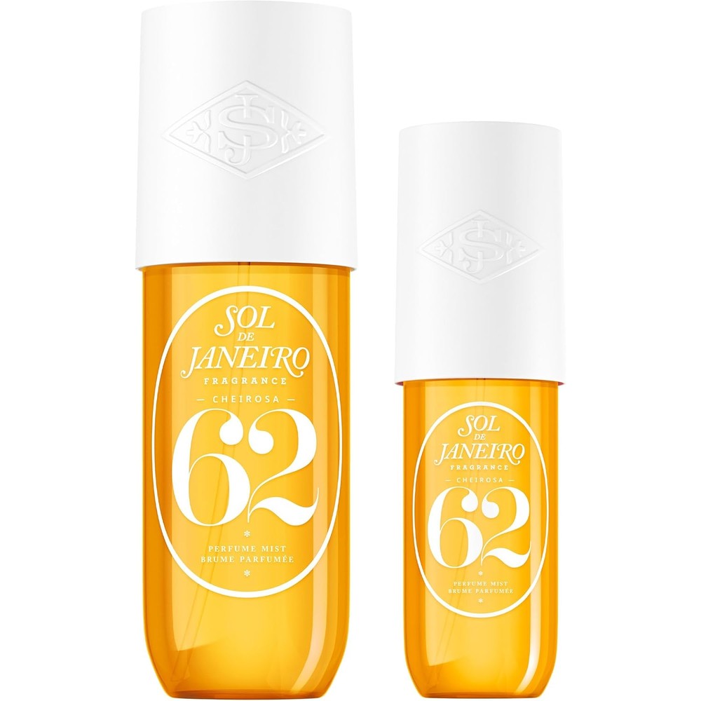 Sol De Janeiro Cheirosa 62 Hair And Body Fragrance Mist Home And Away Bundle, Full Size 8.1 Fluid Ounce And Travel Size 3.0 Fluid Ounce Duo
