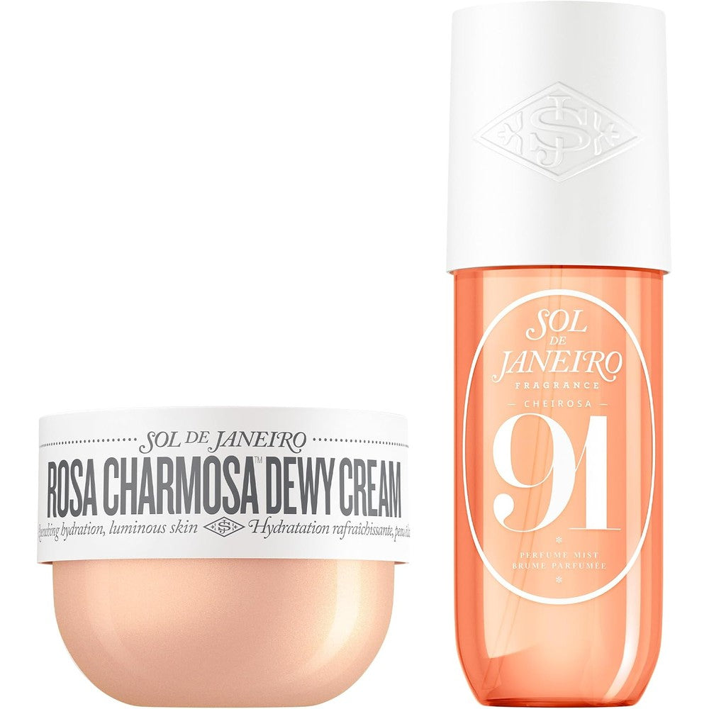 Sol De Janeiro Rosa Charmosa Dewy Body Cream And Cheirosa 91 Hair And Body Fragrance Mist Duo 8.1 Fluid Ounce Set