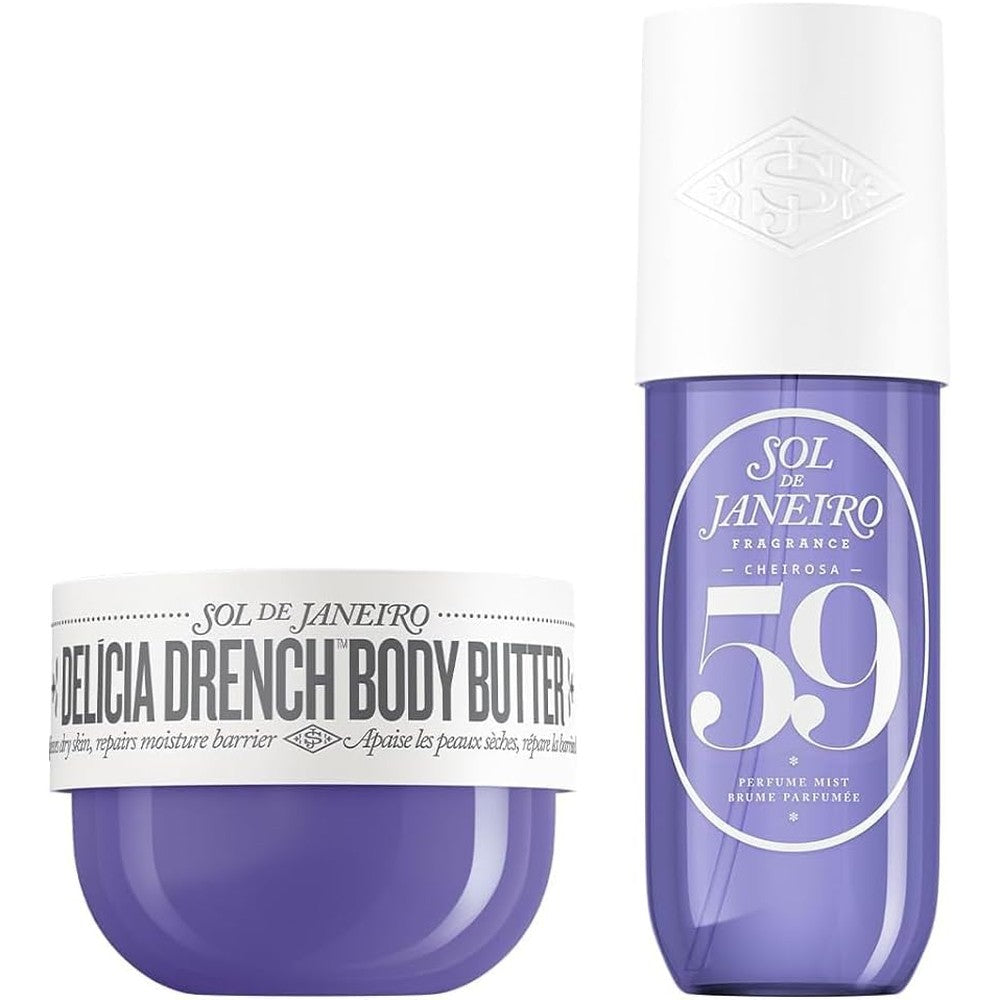Sol de Janeiro Deeply Moisturizing Delicia Drench Body Butter and Cheirosa 59 Hair and Body Fragrance Mist Duo 8.1 Fluid Ounce