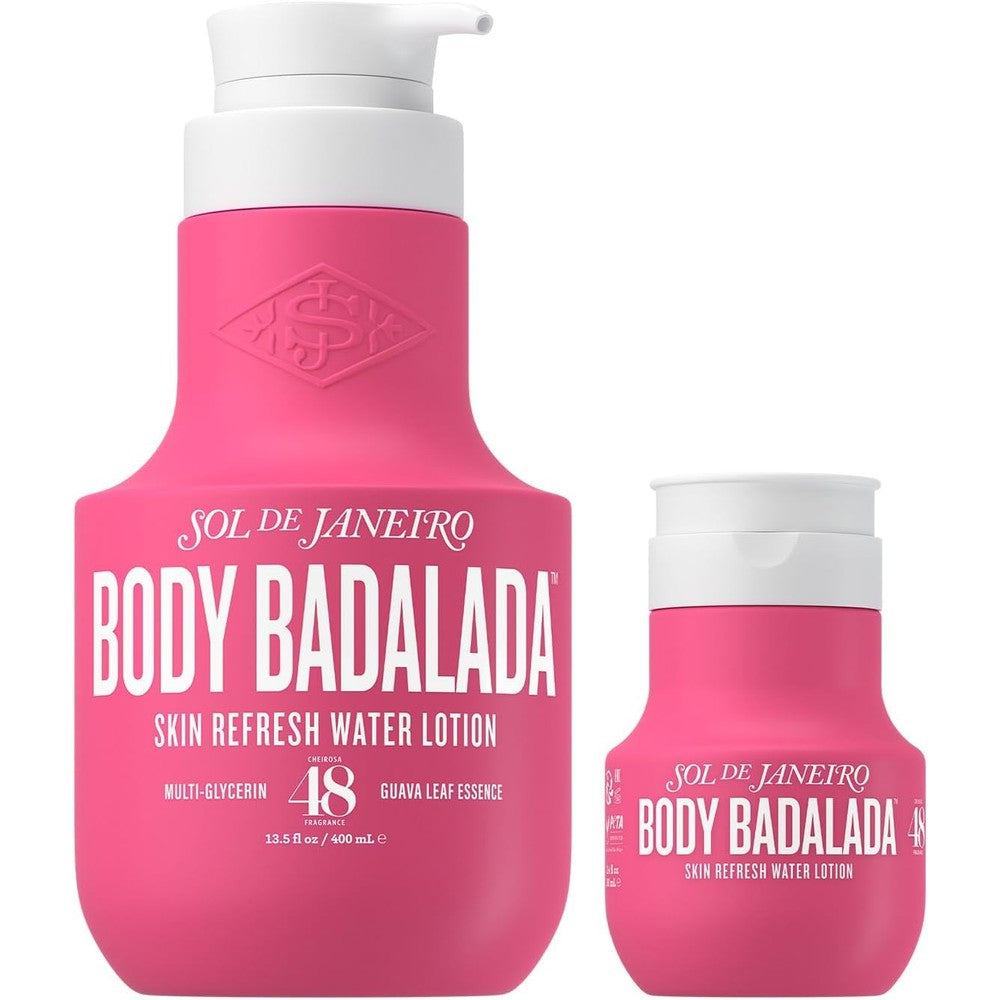 Sol de Janeiro Body Badalada Skin Refresh Water Lotion Home and Away Bundle with Cheirosa 48 Fragrance 13.5 Fluid Ounce and 3.3 Fluid Ounce