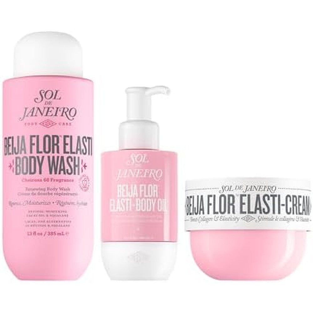 Sol de Janeiro Bring the Bounce Beija Flor Bundle for Crepey Skin Body Wash Body Cream and Body Oil