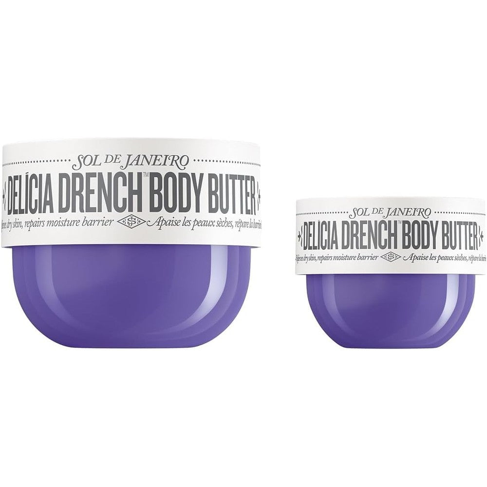 Sol De Janeiro Delicia Drench Body Butter Home And Away Duo Ultra Rich Moisturizer Set Cheirosa 59 Scent Full Size And Travel Size
