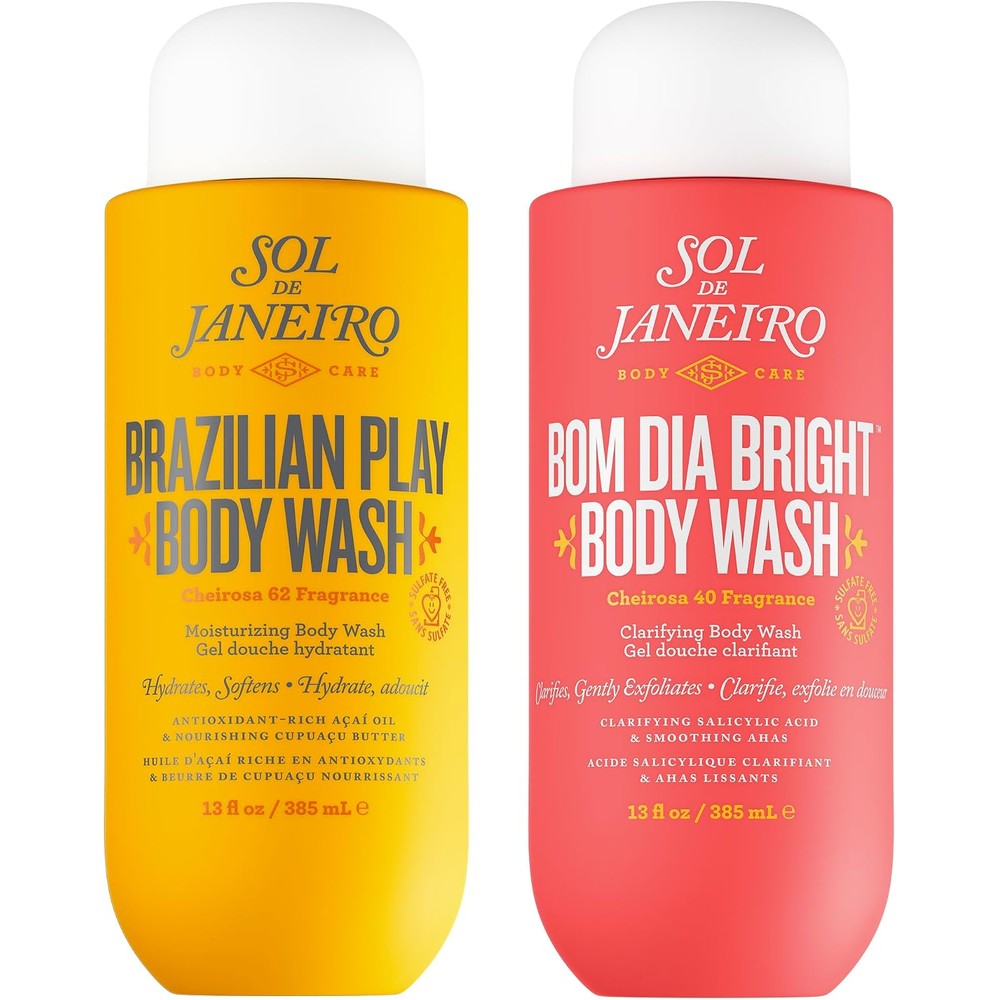 Sol De Janeiro Replenishing And Clarifying Shower Duo Brazilian Play And Bom Dia Bright Body Wash 13 Fluid Ounce