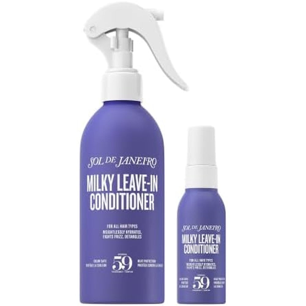 Sol de Janeiro Milky Leave-In Conditioner Home And Away Bundle Cheirosa 59 Fragrance Scent Hydrating Hair Spray