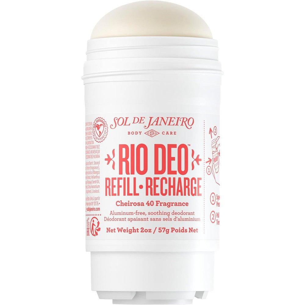 Sol De Janeiro Rio Deo Aluminum-Free Deodorant Refill Cartridge, Cheirosa 40 Scent With Black Amber Plum And Vanilla Woods, 2 Ounce