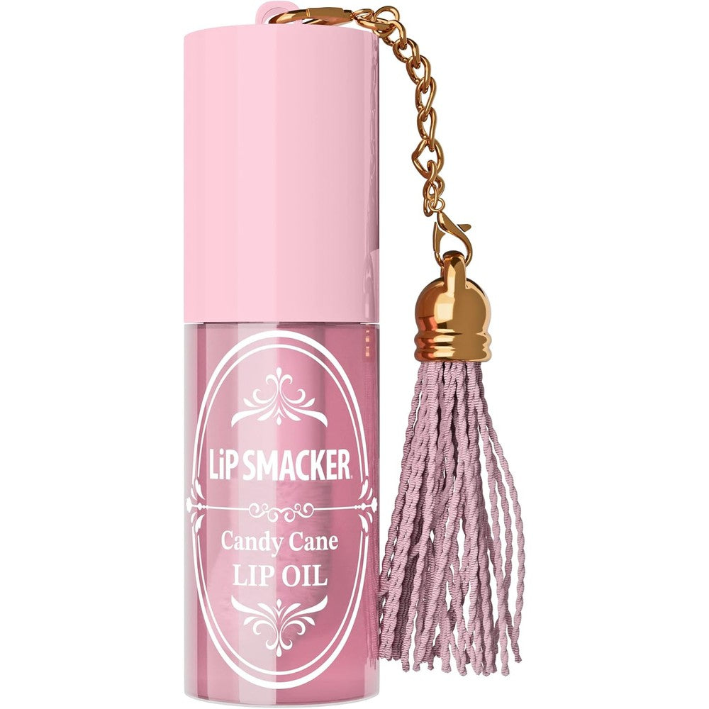 Lip Smacker Holiday Lip Oil Nourishing Lip Treatment with High Shine and Moisture, Sweet Candy Cane Flavor, One Count
