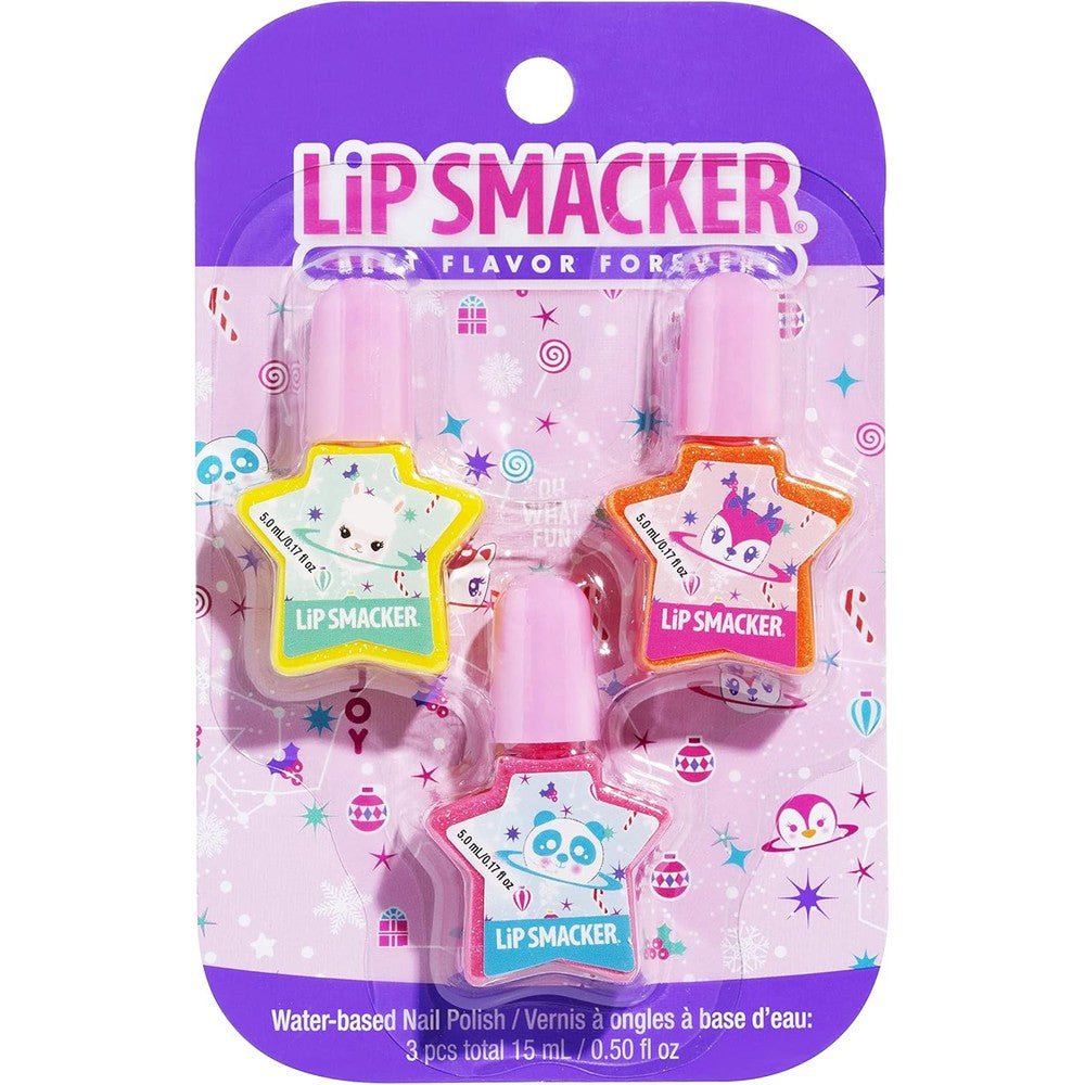 Lip Smacker Holiday Disney Princess Nail Polish Trio 3 Moisturizing Smoothing Soft Shine Hydrating And Protecting Fun Flavors 1.5 Fluid Ounces
