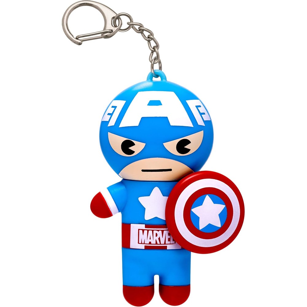 Lip Smacker Marvel Captain America Lip Balm Keychain Clear And Glossy Red White And Blue Berry 0.14 Ounce