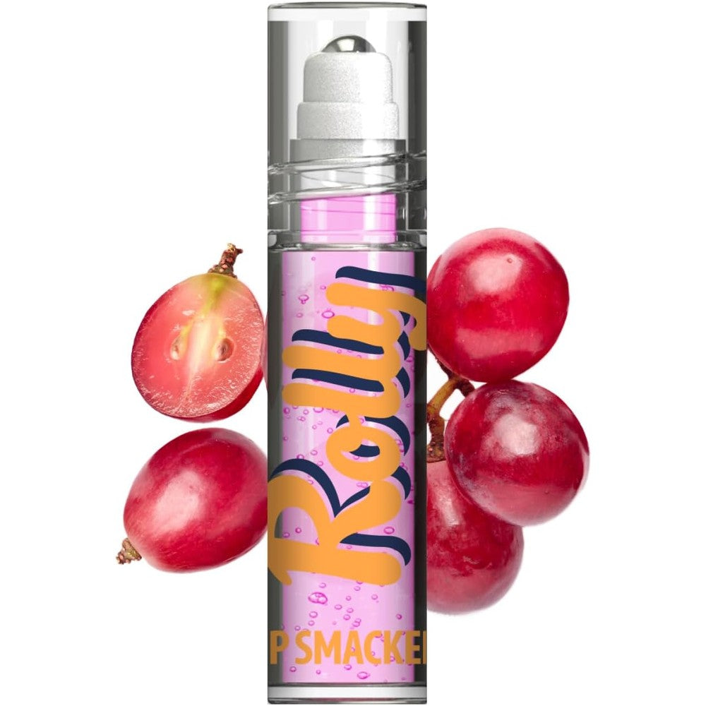 Lip Smacker Rolly Lip Gloss Classic Roller Ball Design Cooling Sensation Grape Flavor Hydrating Glossy Shine 0.2 Fluid Ounce