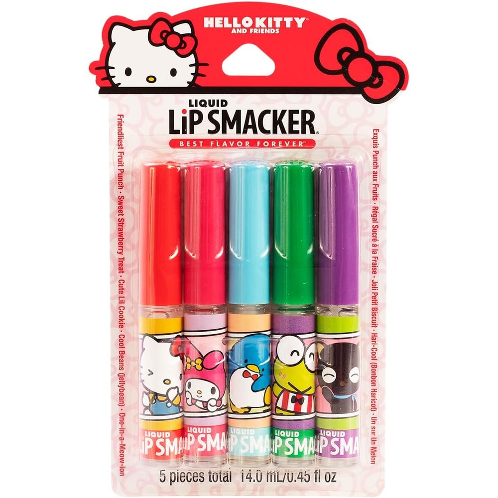 Lip Smacker Sanrio Hello Kitty And Friends Flavored Liquid Lip Gloss Party Pack Set Of 5