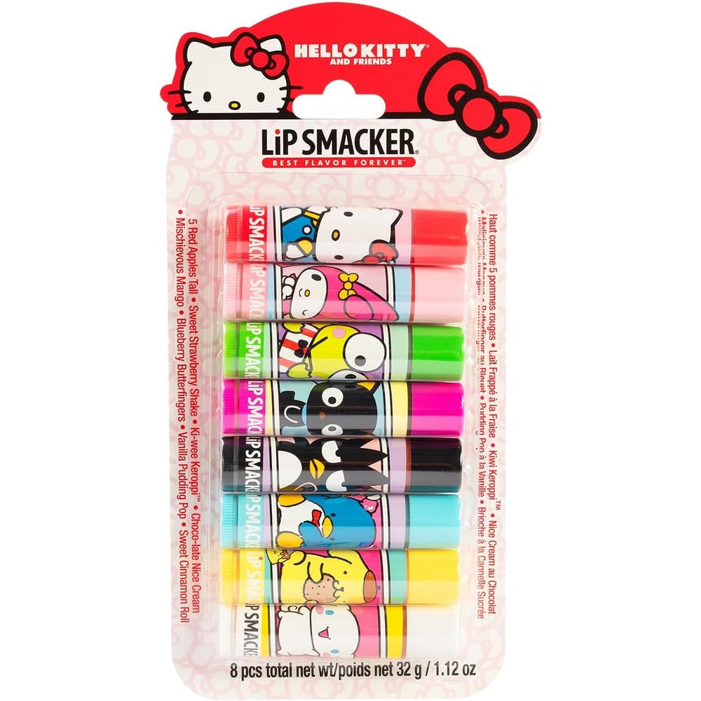 Lip Smacker Sanrio Hello Kitty And Friends 8-Piece Flavored Lip Balm Party Pack With My Melody, Little Twin Stars, And Chococat