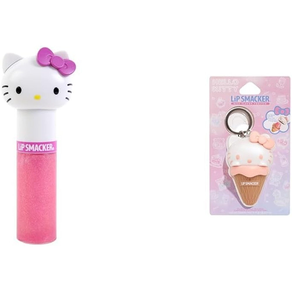 Lip Smacker Hello Kitty Kiwi Swirls Lip Balm Bundle With Ice Cream Cone Lip Gloss Two Pieces