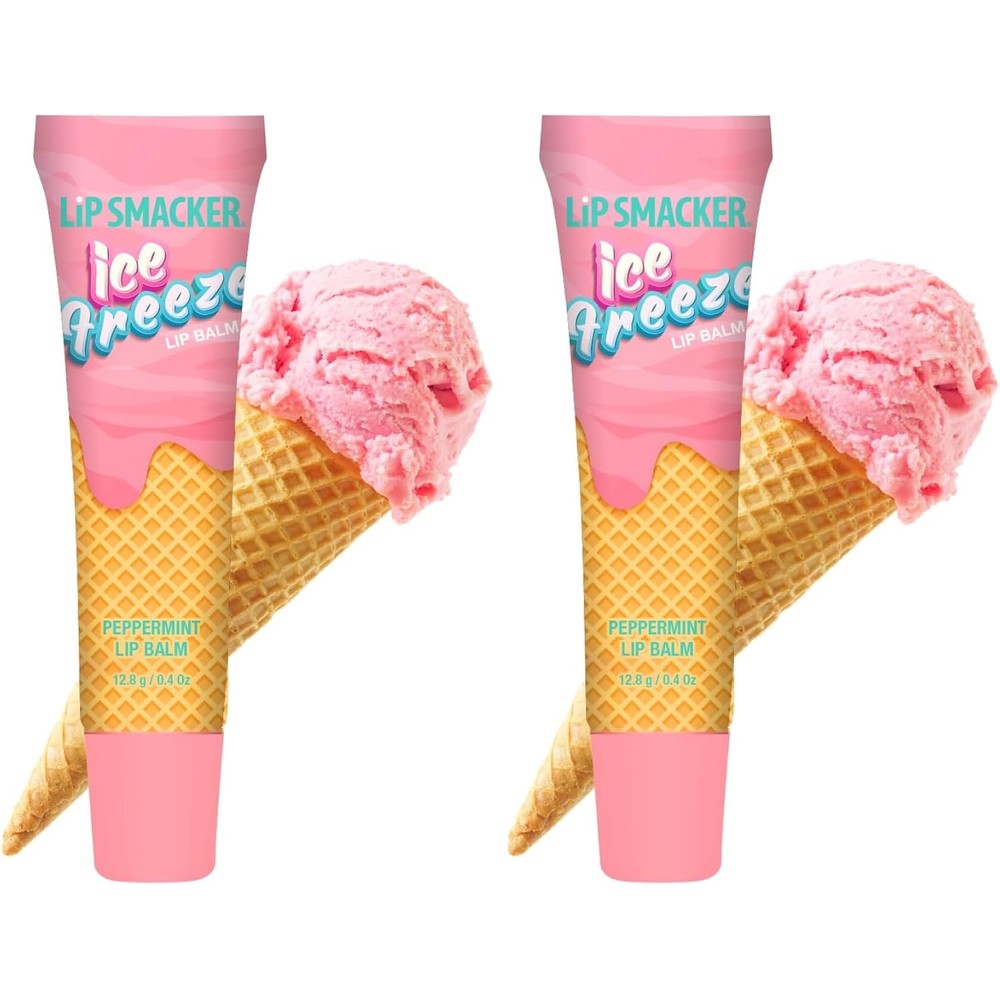 Lip Smacker Ice Freeze Balm Ultra Hydrating Cooling Lip Care Sheer Tint Mint Sensation Soft Served Peppermint 12.8 Grams